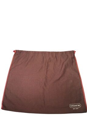 Coach Large Brown Cotton Canvas Drawstring Dust Bag Storage Cover 16" x 13.5"